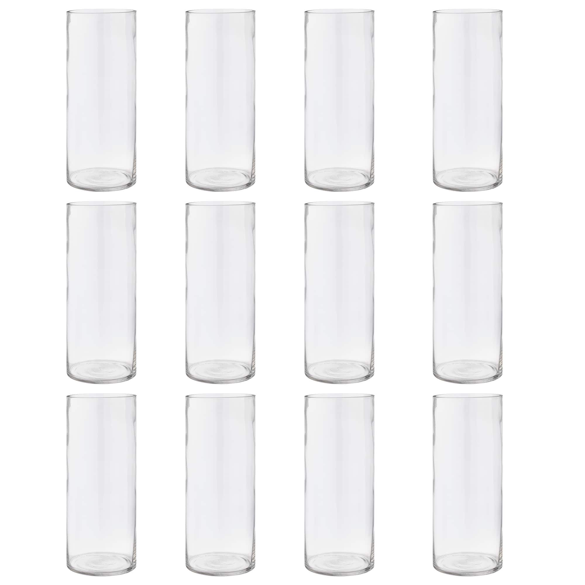 12 Pack: 12" Cylinder Glass Vase by Ashland®